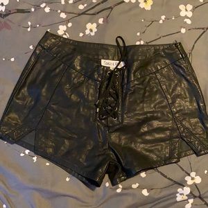 Faux leather shorts